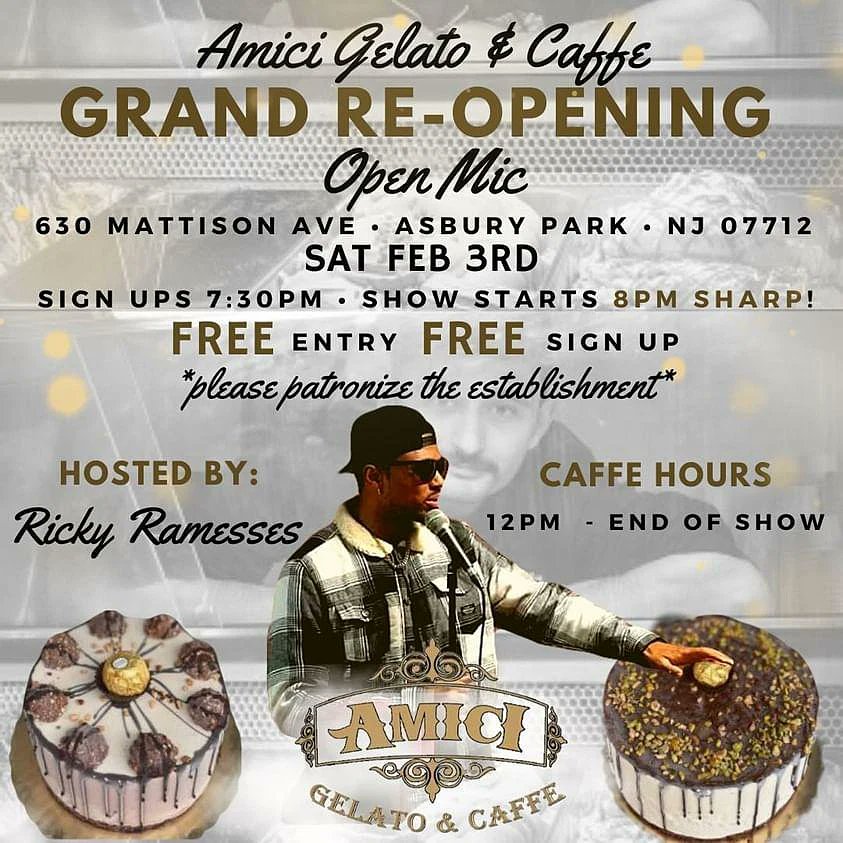 THIS SATURDAY, IMA BE CAUSIN HAVOC IN THE LOVELY Amici Gelato & Caffé HOSTING THE GRAND REOPENING OPEN MIC! MAKE SURE YA THERE! FREE Sign up - 7:30! FREE Show - 8pm! Just support the business!

#standup 
#comedy 
#standupcomedy
#amici #grandreopening #openmic