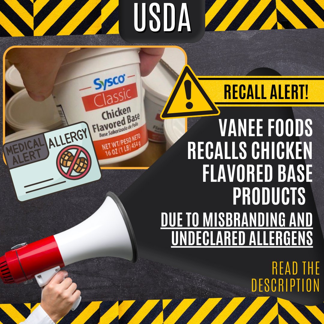 food_muse's tweet photo. 🔎Discovered when recalling firm notified FSIS they shipped beef base product incorrectly labeled as chicken flavored base. #foodsafetymuse #foodsafety #ecommerce #fda #agriculture #food #sysco #chicken #chickenbase #base #pollo #classic #restaurant #allergy #allergen #recall https://t.co/SGQsUGkgar