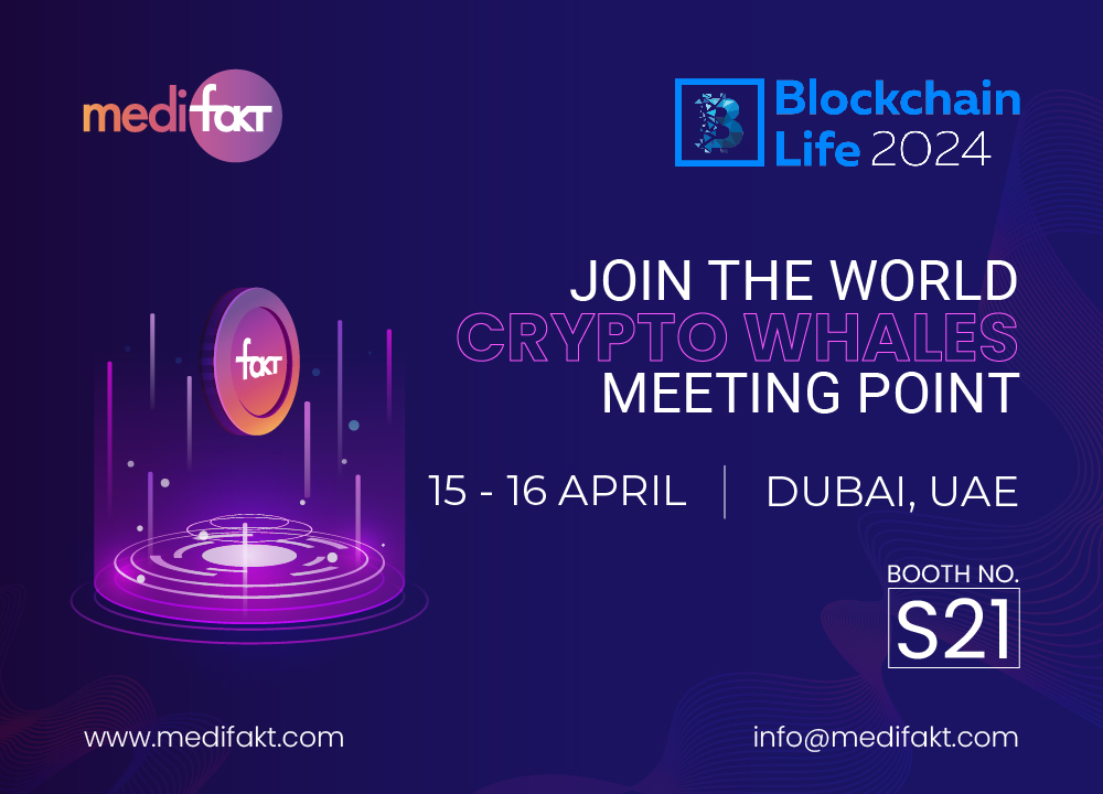 We're excited to be part of Blockchain Life 2024 Forum!

Visit us at Booth S21 to explore Medifakt's revolutionary platform powered by the #FAKT #token on #Ethereum. 

Discover how our platform revolutionizes #healthcare transactions and #dataverification.

Don't miss this