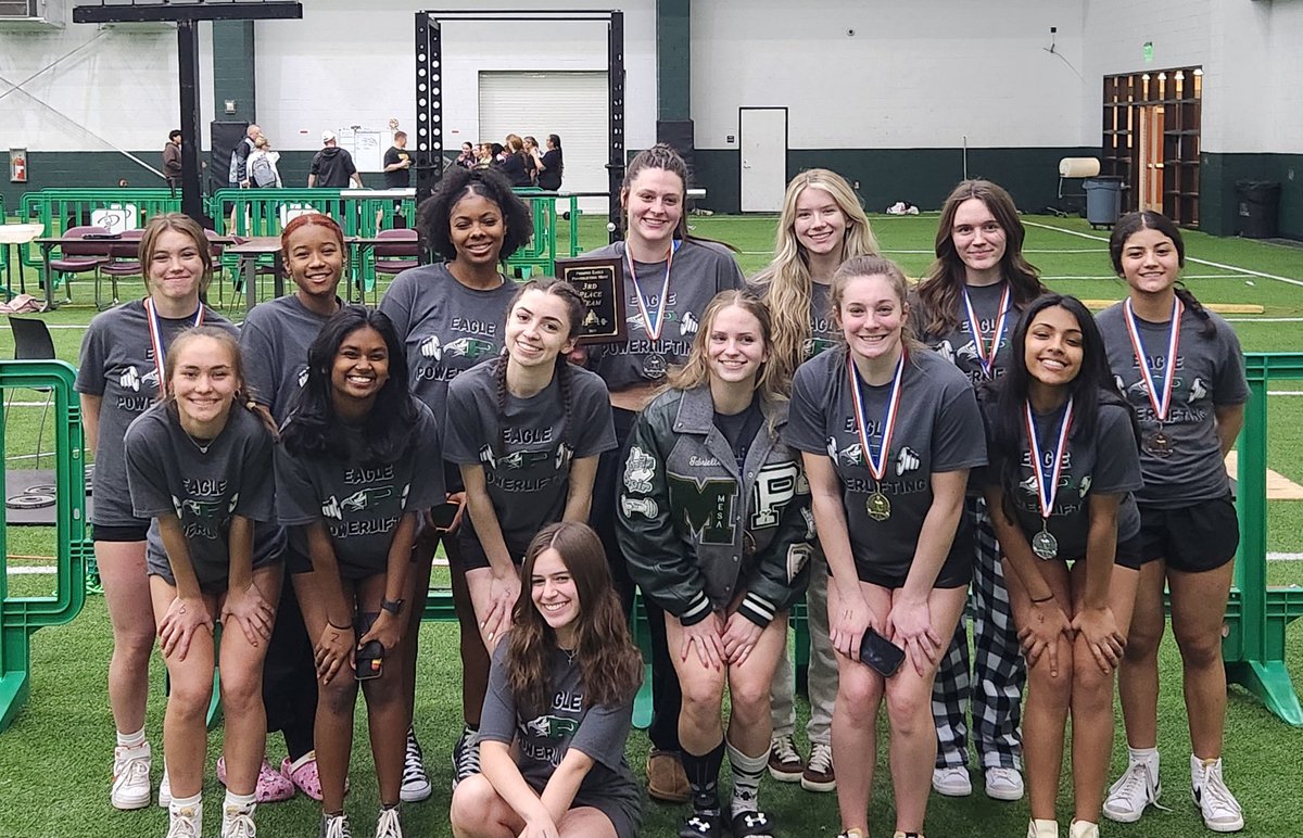 Great job tonight, Lady Eagles! Finished 3rd out of 22 teams at THE Prosper High School Lady Eagle Powerlifting meet! 7 medalist! Thank you to all the athletes that came and helped spot, load, and work the tables. Could not have had a great meet without you. #EagleStrong