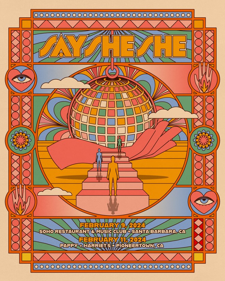 .@SaySheShe, the soulful female-led group, stand rock solid on their disco-delic duty with their boundary-breaking sophomore album Silver. ⚡️ Tix: folkYEAH.com Friday 2/9 Santa Barbara - @SOhOSB Sunday 2/11 Pioneertown - @pappy_harriets