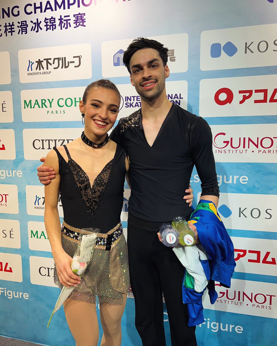 goldenskate's tweet photo. Natalia Pallu-Neves and Javin Panesar 🇧🇷 - 50.59 - opened the Rhythm Dance at #4ContsFigure today and are the first Dance team ever representing Brasil at the Four Continents.

“We are super thrilled and excited to be here and to represent Brazil. Our dream is to represent Brazil at the Olympics one day. We will work hard to improve and get better.”
