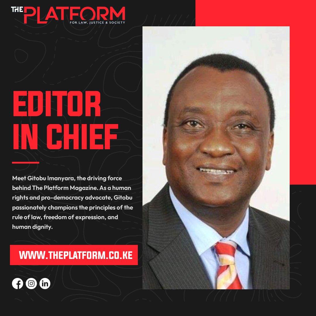 Meet Gitobu Imanyara, the driving force behind The Platform Magazine. As a human rights and pro-democracy advocate, Gitobu passionately champions the principles of the rule of law, freedom of expression, and human dignity. Our Editor in Chief envisions a platform where Kenyans