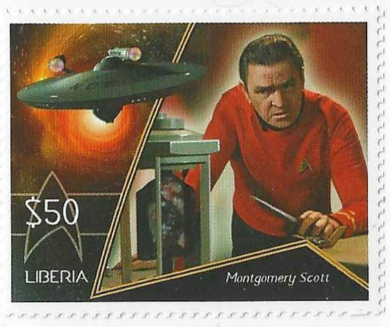 #StarTrekStamp day 745 - Scotty on an unofficial Star Trek stamp from Liberia

Check out the entire collection at startrekstamps.com
#startrekstamps
 #StarTrek #philately #stamps