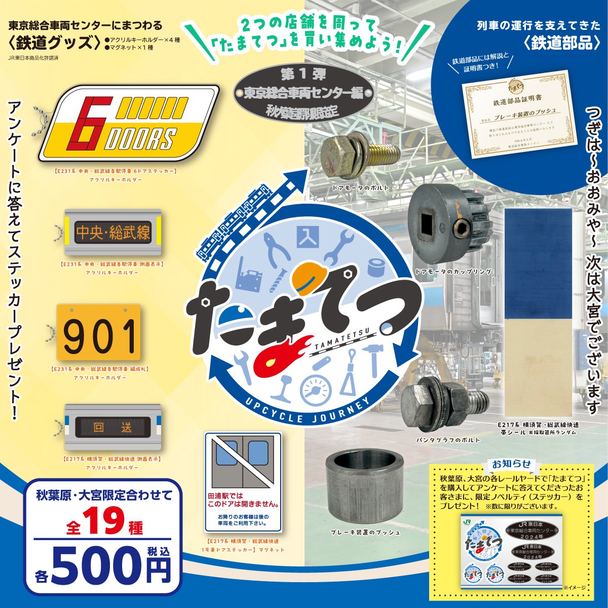 情報解禁！集めて楽しい「たまてつ」が登場】 鉄道部品と鉄道グッズの