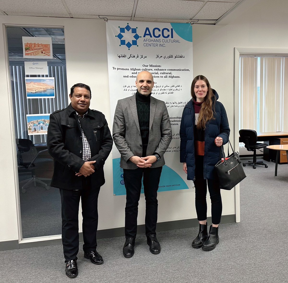 afghanscci's tweet photo. Many thanks to Mr. Mohammad Nasir the executive director and Miss Sarah Pajeau  advisor of Rohingya Cultural Center of Chicago( RCC) for visiting ACCI and sharing  their insights and lessons learned from RCC to the development of ACCI. https://t.co/g71Q62eJkn