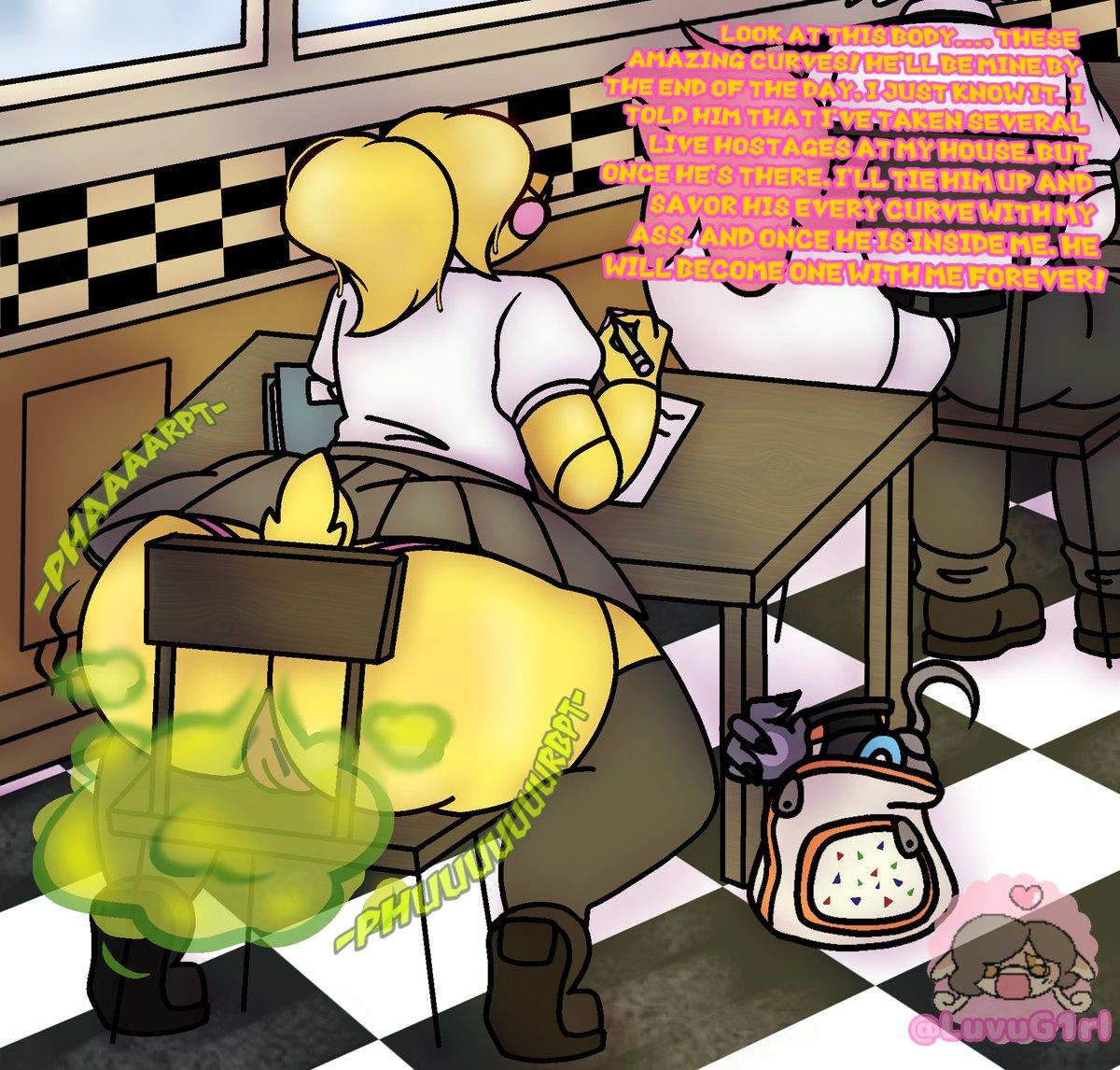 LuvuG1rl's tweet photo. Chica's High school years 
#fnaffanart #toy_chica #funtime_foxy #nsfwtw https://t.co/RraKFf3UJ3