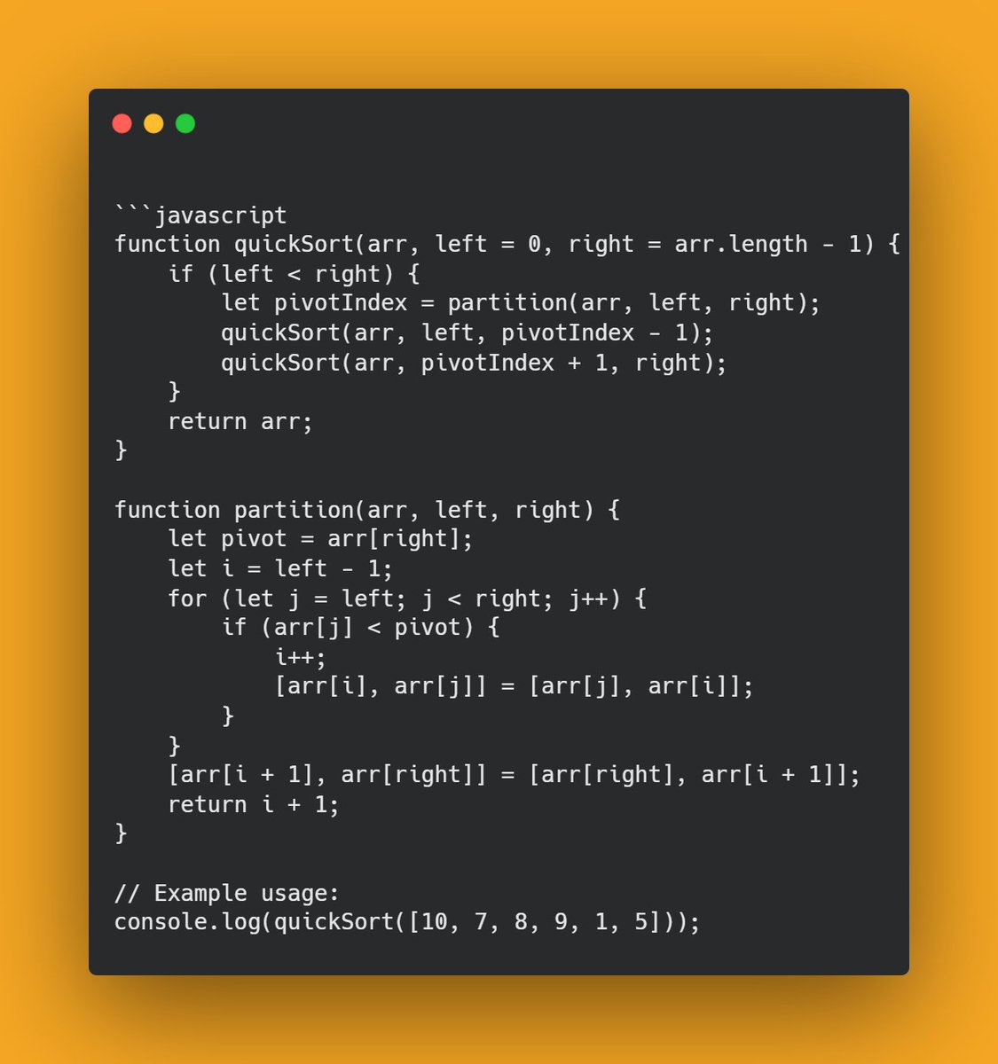 nrachabathuni's tweet image. Master Sorting Techniques in Data Structures & Algorithms! 🚀 
💡 Quick Sort is a divide-and-conquer algorithm that sorts by partitioning an array into sub-arrays based on a pivot. 
#DSA #SortingAlgorithms #QuickSort #Programming #CodingTips #AlgorithmicThinking