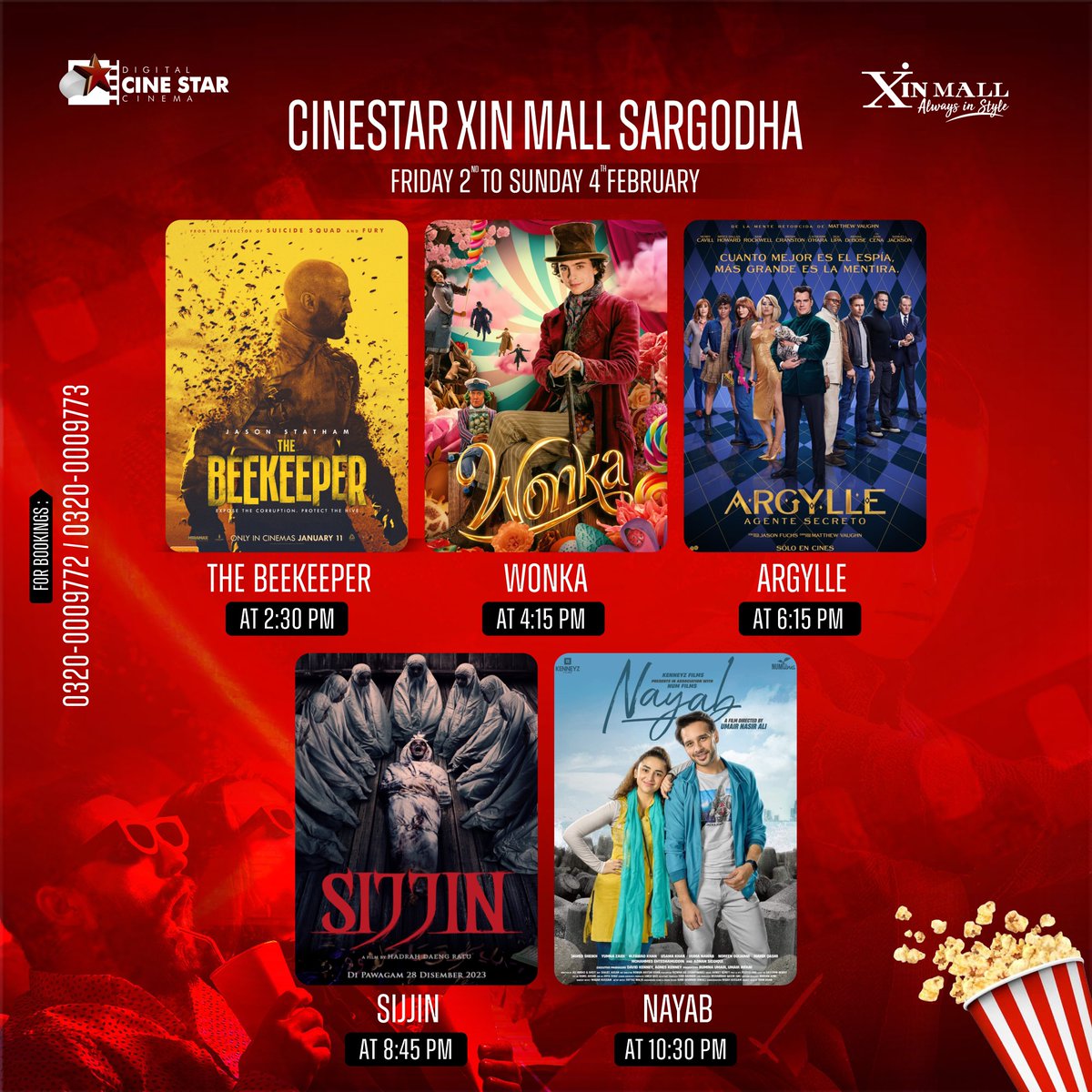 xin_mall's tweet photo. Lights, camera, action! 📷 Our Cinema Update Schedule for the weekend is finally here! Get ready for a blockbuster lineup of your favorite films and the latest releases. 📷📷 Stay tuned for showtimes https://t.co/YS9kPmXYYE