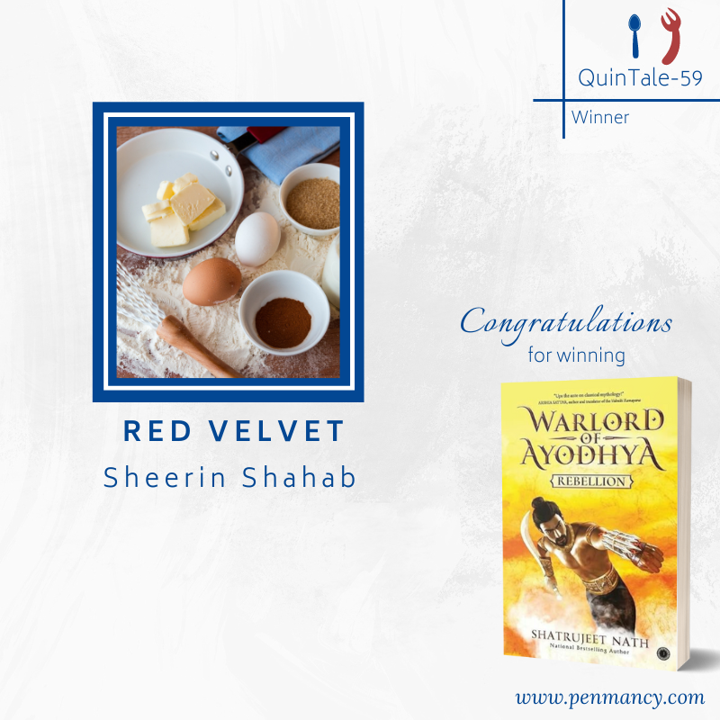 penmancy's tweet image. *** #QuinTale-59 Results ***

Please join us in celebrating:
🥇Red Velvet by Sheerin Shahab
🥈Reimagined Rituals by Chandra Sundeep
🥉A Mute Spectator  by Moumita Dutta

Congratulations!

#writingprompt: penmancy.com/quintale-59/

#writerscommunity #writingcommunity