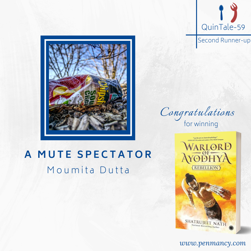 penmancy's tweet image. *** #QuinTale-59 Results ***

Please join us in celebrating:
🥇Red Velvet by Sheerin Shahab
🥈Reimagined Rituals by Chandra Sundeep
🥉A Mute Spectator  by Moumita Dutta

Congratulations!

#writingprompt: penmancy.com/quintale-59/

#writerscommunity #writingcommunity