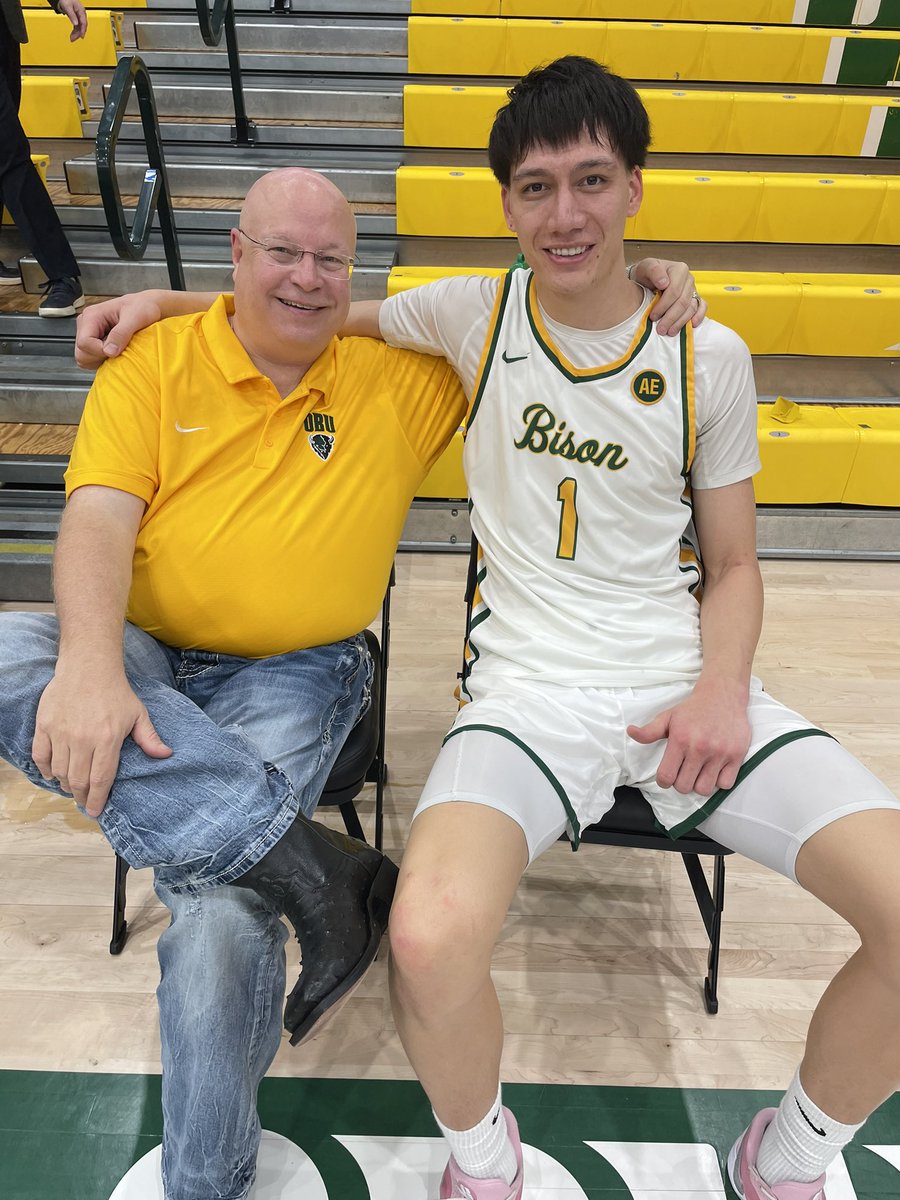 PlayByPlayGuy1's tweet photo. Every night I’m more and more impressed with this guy..His heart and hustle is unmatched and unbridled joy on the court is infectious..Tonight he recorded a 20-10 double-double and gave @OBU_MBBall an early spark after cold start! @naughtyn8_ will are all happy you are a Bison https://t.co/5g3z3nPIwT