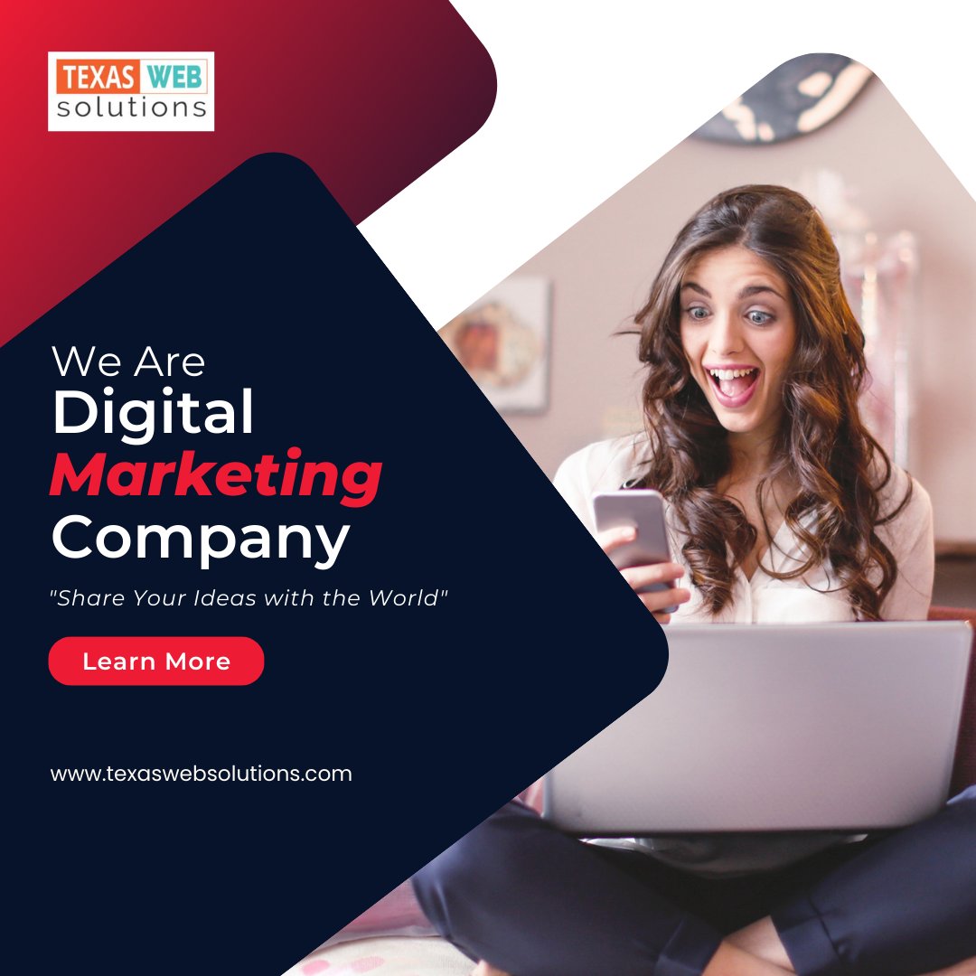 WebsolutionsTx's tweet image. Empower your brand and amplify your online presence with Texas Web Solutions, your go-to Digital Marketing Company! 🚀💻 Let&apos;s turn your ideas into digital success! Learn more at texaswebsolutions.com #DigitalMarketing #InnovateWithTWS #UnlockYourPotential