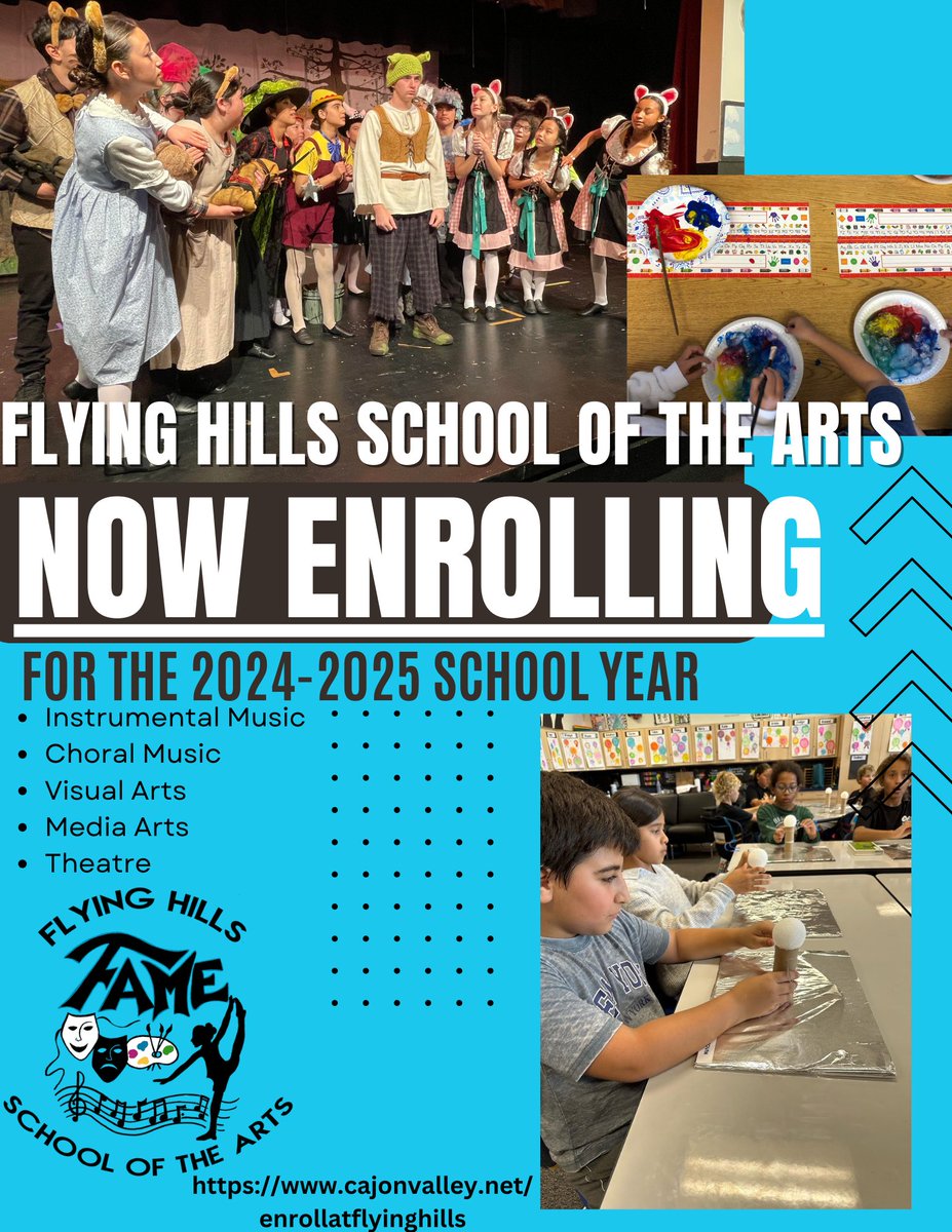 Stacey Perkins (@fhsaperkins) on Twitter photo Come join our Flying Hills School of the Arts family!!! <a href="/CajonValleyUSD/">CajonValleyUSD</a> <a href="/davidmiyashiro/">david miyashiro</a> <a href="/CajonVapa/">Cajon Valley VAPA</a> <a href="/FlyingHillsFAME/">Flying Hills School of the Arts</a> Come join our Flying Hills School of the Arts family!!! <a href="/CajonValleyUSD/">CajonValleyUSD</a> <a href="/davidmiyashiro/">david miyashiro</a> <a href="/CajonVapa/">Cajon Valley VAPA</a> <a href="/FlyingHillsFAME/">Flying Hills School of the Arts</a>