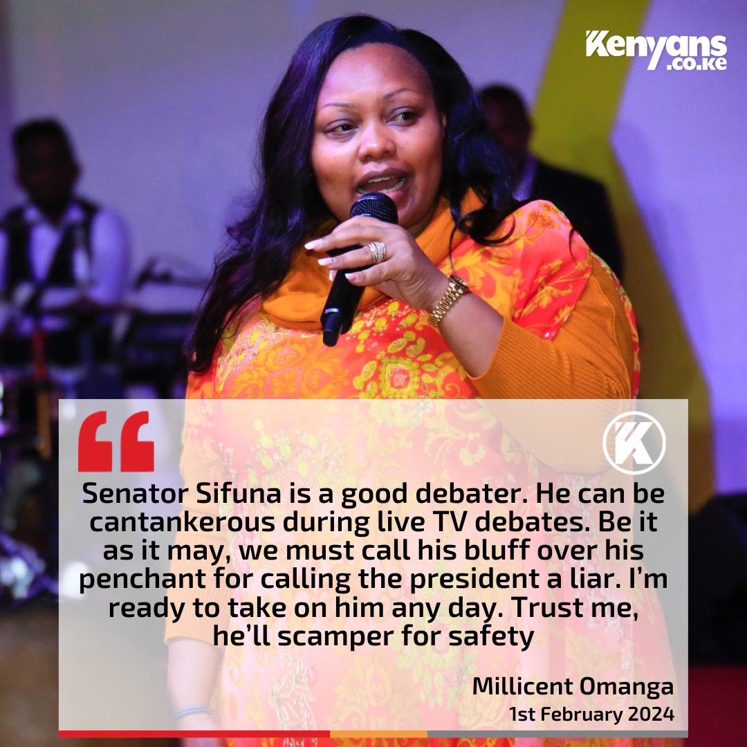 Kenyans's tweet photo. Millicent Omanga offers to debate Senator Sifuna https://t.co/aJ6VkRYDOq