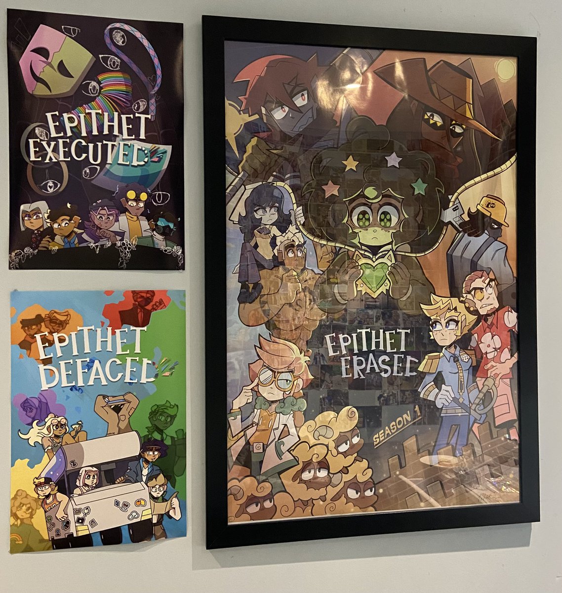 harptoarto's tweet photo. my two campaign posters and the offical epithet poster, im a casual fan.
#epitheterased #EEPoP https://t.co/hCCekk6uOt