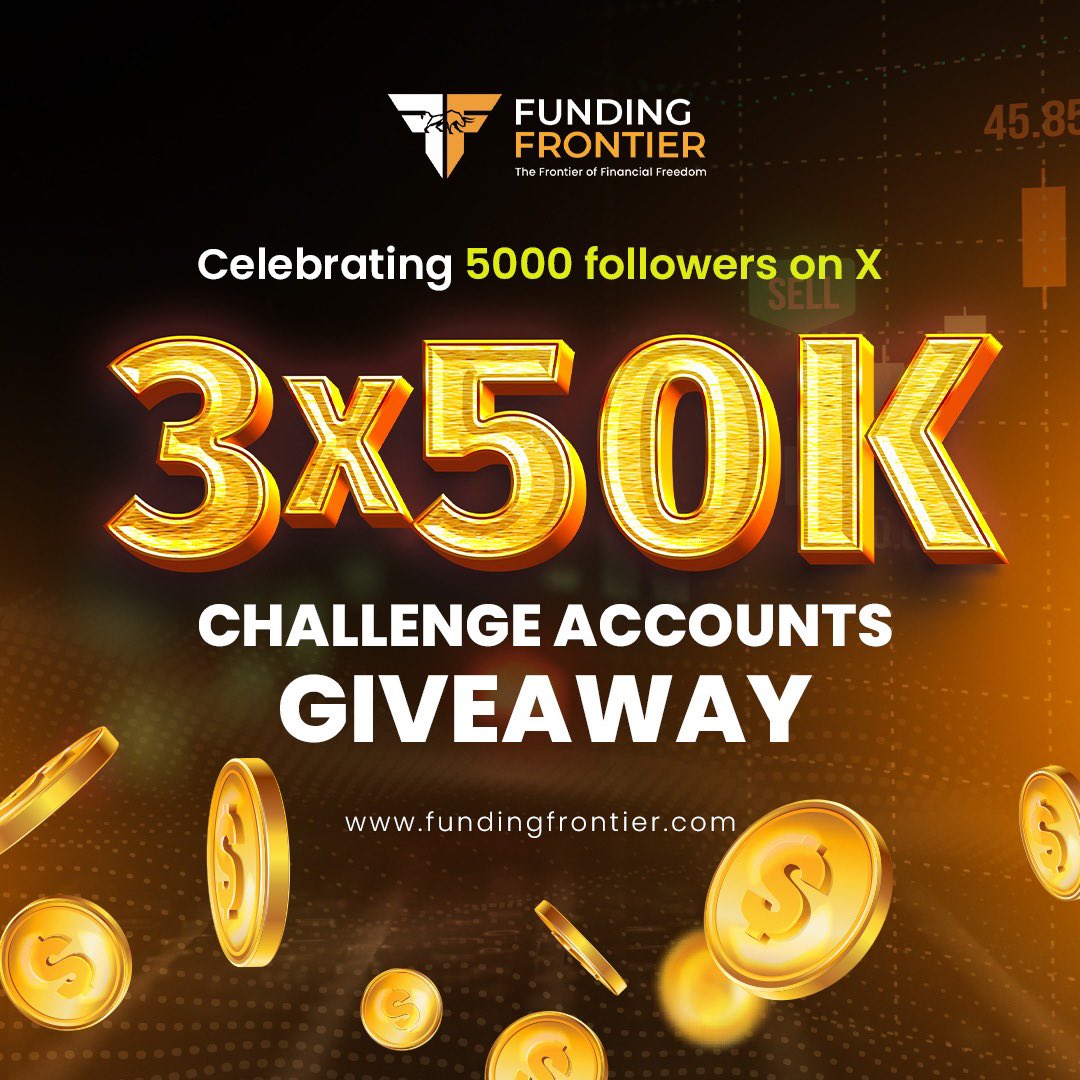 In February, we're giving away a total of $1,000,000 in challenges. 🙌🏼

🎁 50k x 3 CHALLENGE GIVEAWAY 1/6🎁

RULES TO PARTICIPATE: 

🟠 Must Follow <a href="/FundingFrontier/">funding frontier</a> 
🟠 Like &amp; Repost this tweet
🟠 Tag 3 trader friends 
🟠 Join our discord: ⬇️ 
discord.gg/fundingfrontier

Winners