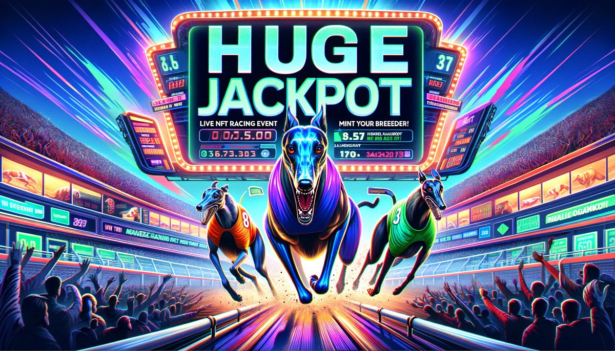 The race that stops the web 3 world! Another massive Muzzle Run JACKPOT!

In just over 1 hour, drop everything and join us to watch 8 virtual Greyhounds run for a record breaking 42,880 Matic / $34,696.35 USD / 15 ETH

The @TheBreedersDen will be streaming it live at 5PM AEST -