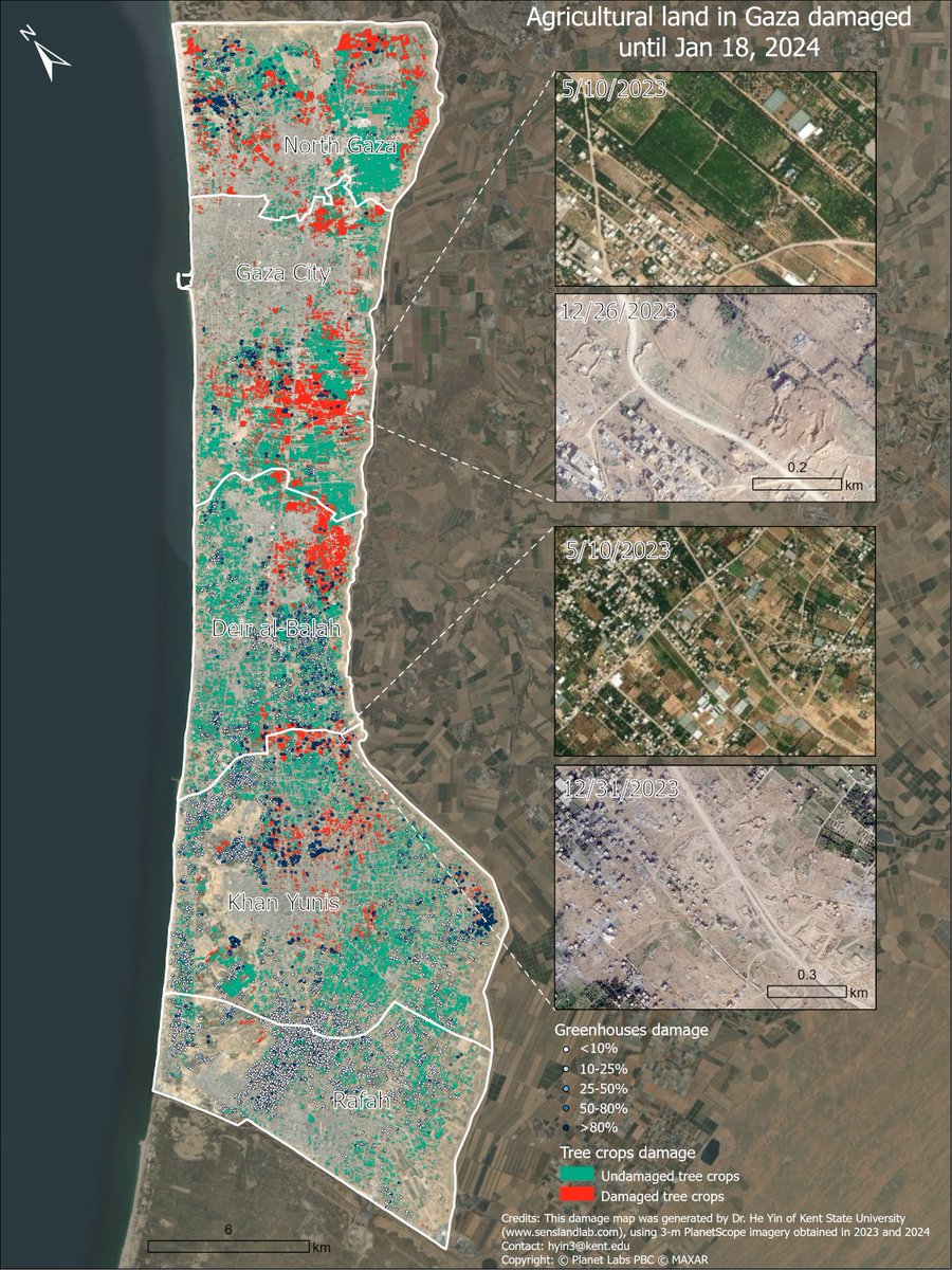Map of land use in #Gaza after oct 7
By @hyinhe

 #GazaStarving #Gaza_Genocide