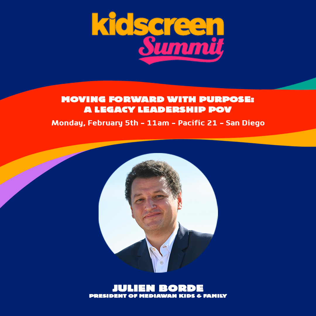 Julien Borde, president of Mediawan kids & family will be participating to a panel discussion at @kidscreen 2024 in San Diego: 'Moving Forward with Purpose: A legacy leadership POV' 🗓️ Monday, February 5 - 11:00am to 11:45am 📍Pacific 21, San Diego Marriott Marquis #kidscreen24