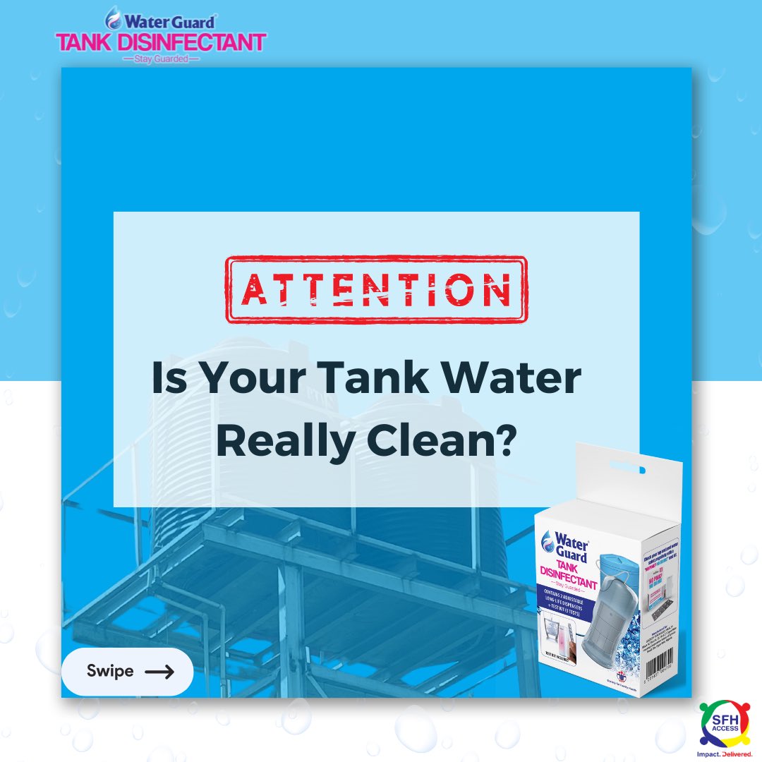 SFHAccess's tweet photo. Are you sure your tank water is crystal clear?🤔 

Time to wave goodbye to doubts and hello to crystal-clear confidence with Waterguard Tank Disinfectant!💧✨ 

#waterguardmagic #cleanwatercheck #waterpurity #clearascrystal #photooftheday #h2ohealth https://t.co/7mdkSmApCE