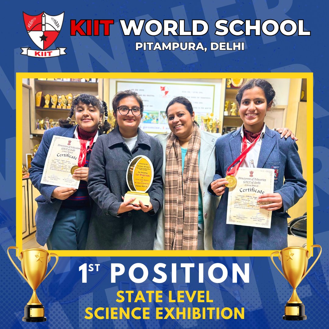 kiitworld's tweet photo. KIIT WORLD SCHOOL nailed it yet again. 
Bhavuk Gandhi of class XI got first position in the State level Science Debate. Yogita Sharma and Siddika Maggo of class VIII got the first position in the State level Science and Mathematics exhibition.
#StateLevelCompetition https://t.co/FfCjjHsBh6