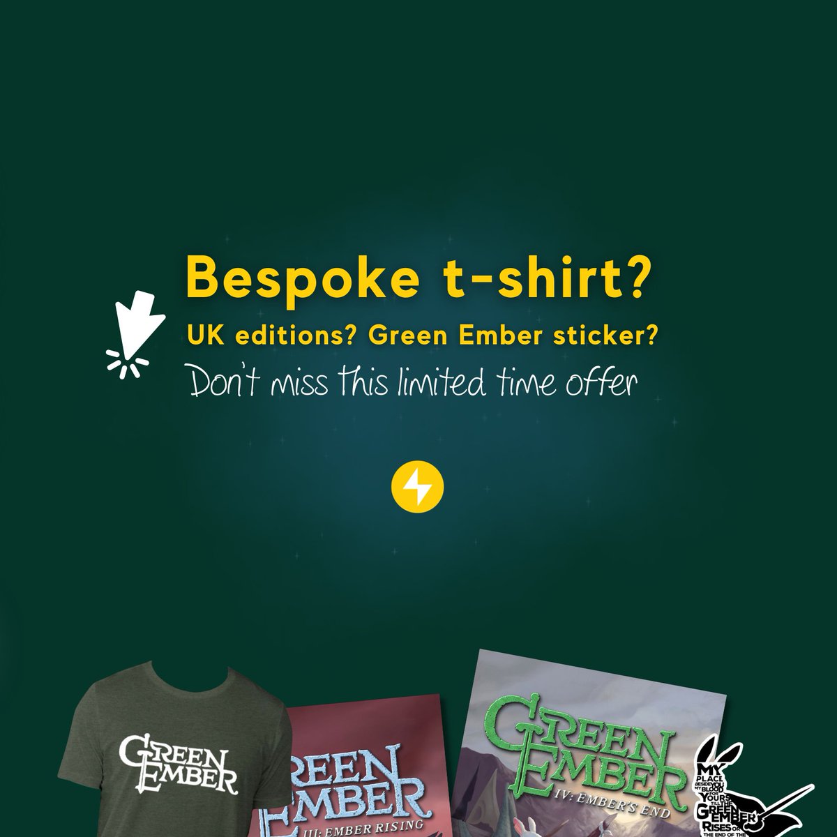 10ofthose's tweet image. 📣 Exciting news

The next in the Green Ember series are out in the UK soon 🇬🇧 Our celebratory deal includes:
👉 A Green Ember t-shirt
👉 Signed editions of books 3+4
👉 Bespoke sticker

Order before 15/02. £24.99 + free shipping!
uk.10ofthose.com/product/TGEPAC… @SDSmith_ @StoryWarren