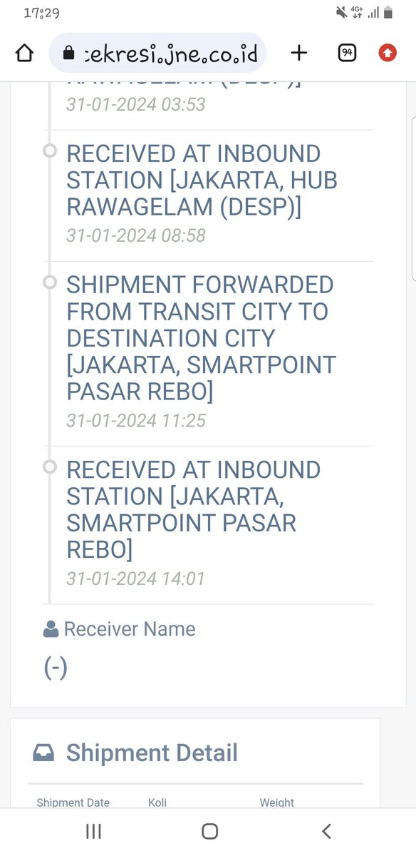 shofianchop's tweet photo. @JNECare halo dengan resi 073490001145424 masih stuck terus yaa di pasar rebo? https://t.co/oK2TBpI9pj