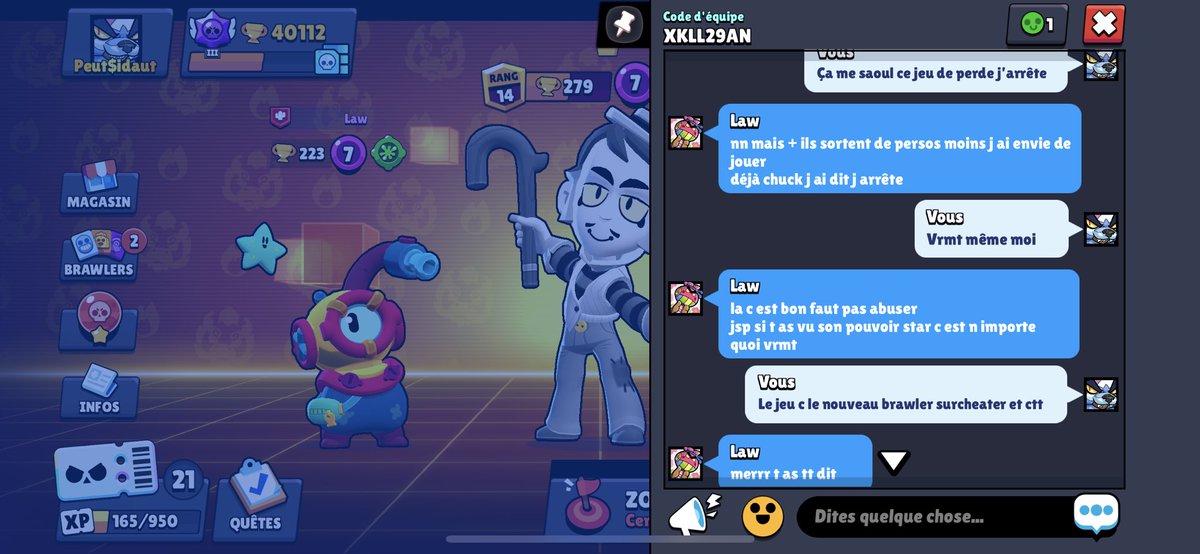 comedaut's tweet photo. @EpicGamesFR @BrawlStars 
La dopamine procurer par le jeu diminue de mise à jour en mise à jour … par pitié arrêtez avec vos perso trop cheat a chaque nouvelle sortie on en peut plus on peut même plus jouer normalement ….😣#larryandlawrie https://t.co/jS9VUPh7Rz