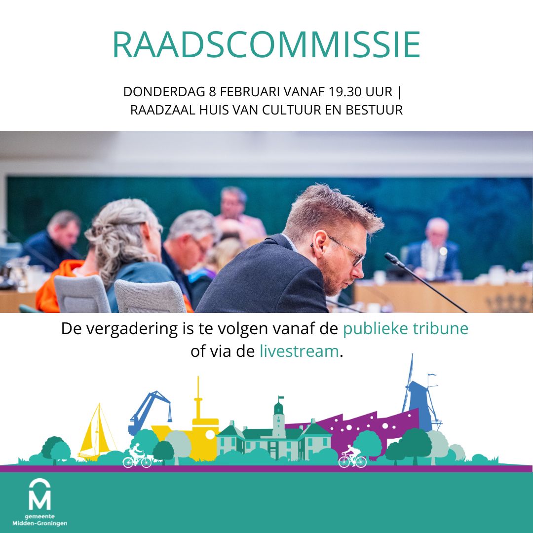 Op donderdag 8 februari komt de raadscommissie weer bij elkaar. De raads- en commissieleden kunnen zich o.a. een mening vormen over de Algemene Plaatselijke Verordening Midden-Groningen 2024. Voor de volledige agenda zie: obi41.nl/2p8fwdkp U bent van harte welkom!