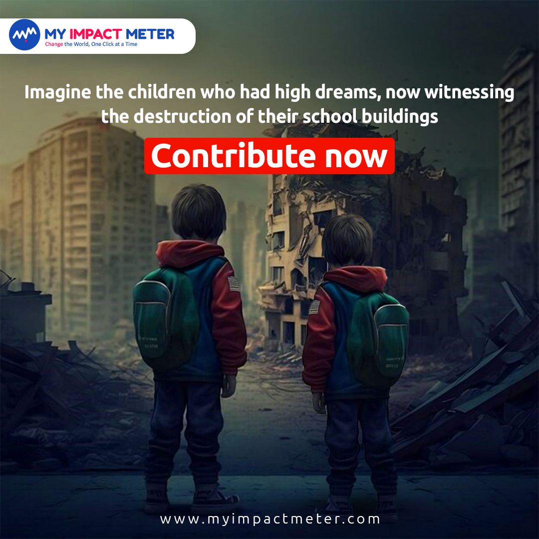 myimpactmeter's tweet photo. 378 educational facilities have been destroyed; imagine the children who had big dreams, now seeing their schools destroyed in Gaza. My Impact Meter is on a mission to provide aid to Gaza in collaboration with the Infinite Foundation. Contribute now to send hope and support. https://t.co/RmavhCVOZi