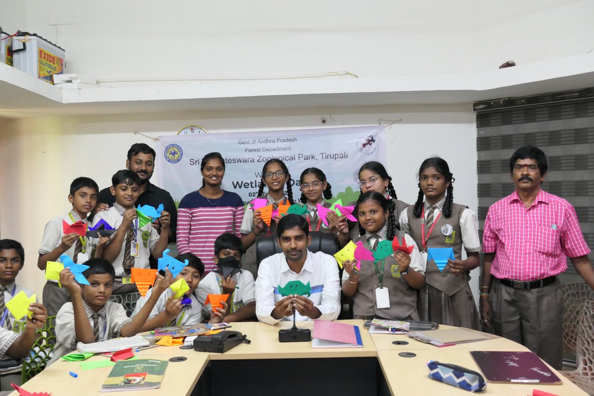Celebrated World Wetlands Day, 2024 at S V Zoological Park, Tirupati by conducting awareness session and some paper craft activity sessions to the students. #WorldWetlandsDay