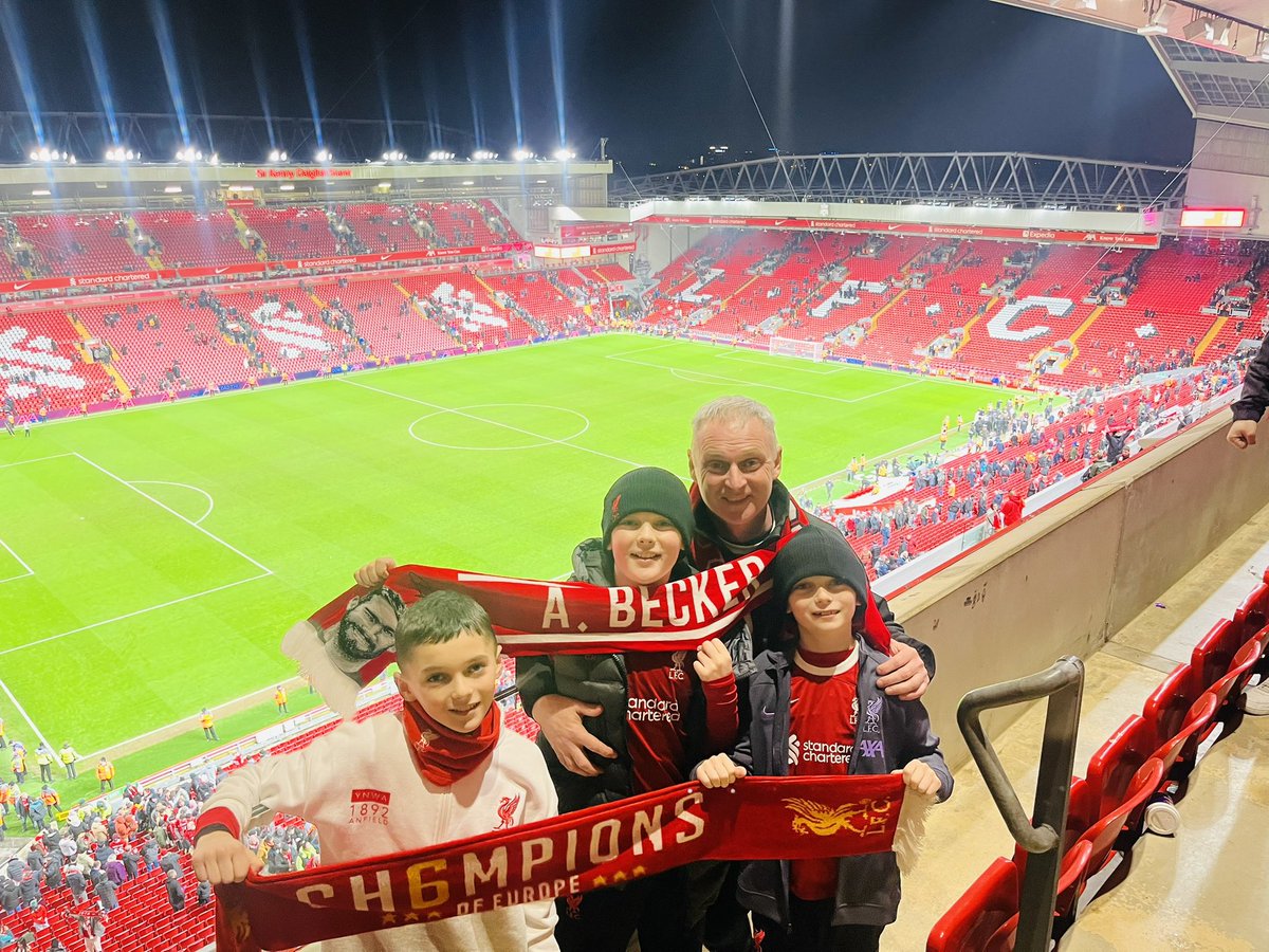 DonnaBerry2012's tweet photo. Another great trip to Anfield for Liverpool v Chelsea for the boyos! Super night, it’s also not every day or everyone who gets their picture in the official match day programme🥰
#makingmemories #bestboys #family #liverpool #luckyfans #luckyboys https://t.co/39TxXFZ1Ou