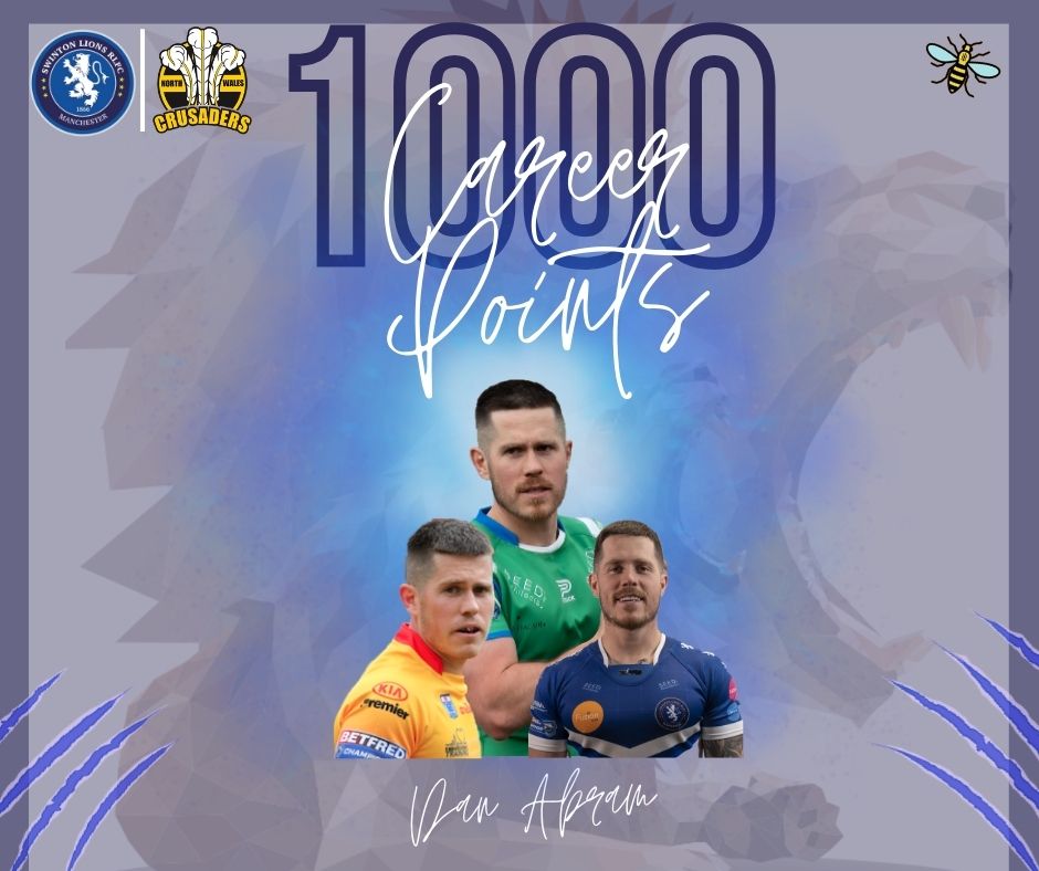 Congratulations to Dan Abram who reached 1000 career points in our victory at North Wales Crusaders!
#COYL #OriginalLions