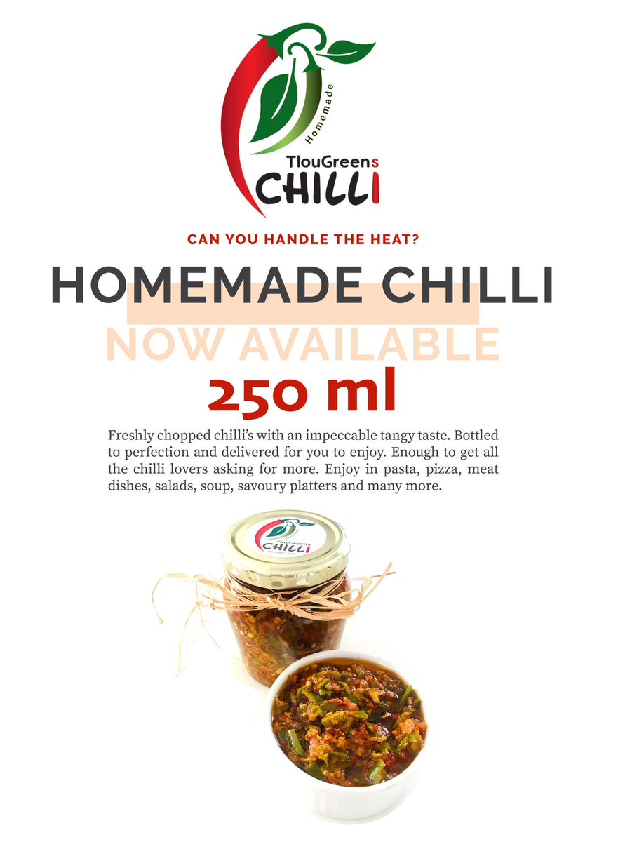 matlala_karabo's tweet photo. Homemade Chilli 🌶 available for purchase, R85 each 

Order now... 0658667228 https://t.co/Uwj662TIXn