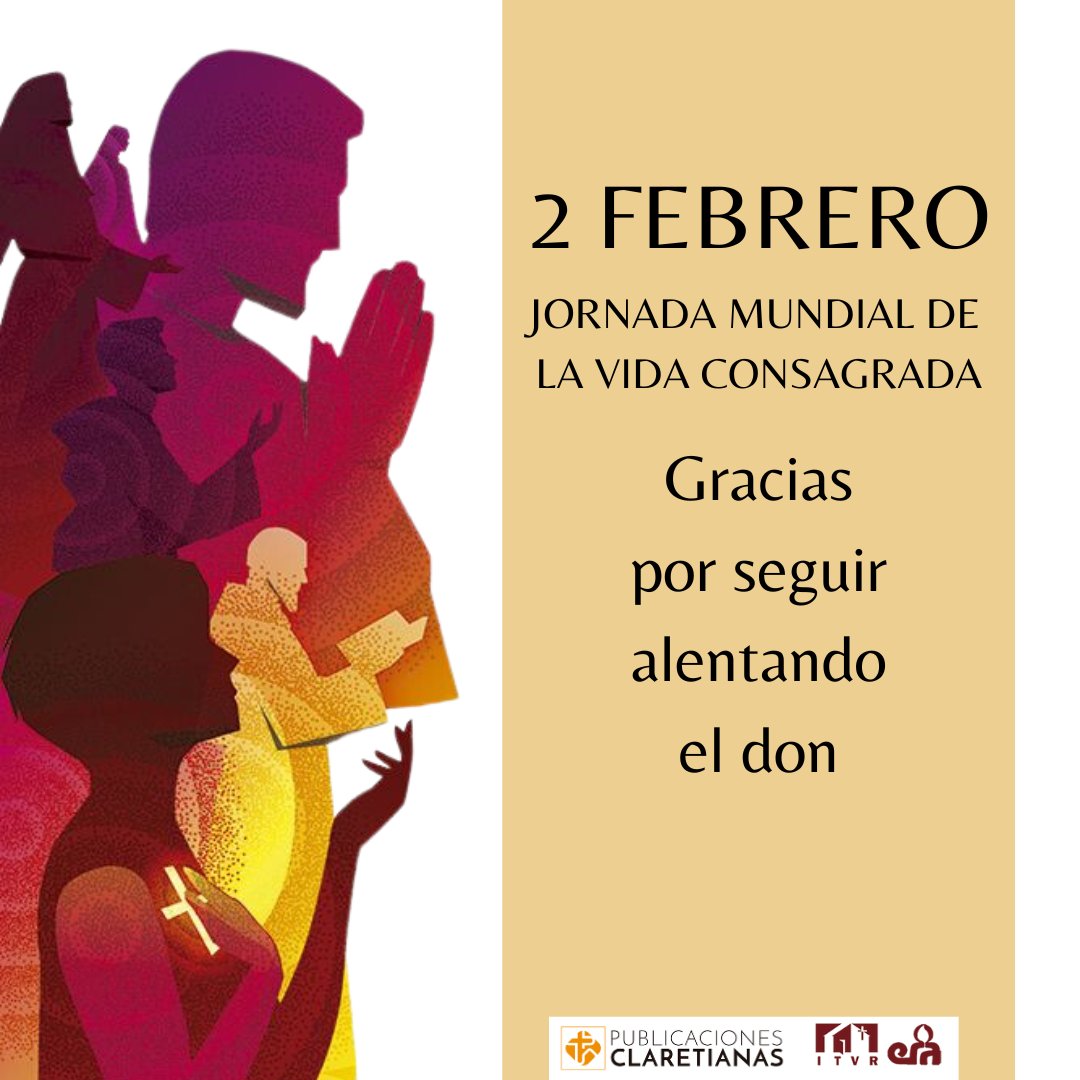 ITVR_ERA's tweet photo. Desde el ITVR-ERA y los claretianos, siempre al servicio de los #consagrados y #consagradas ❤️ «Aquí estoy, Señor, hágase tu voluntad»

Feliz Jornada Mundial de la #VidaConsagrada #2febrero 😃 https://t.co/JoZ5GhX98q