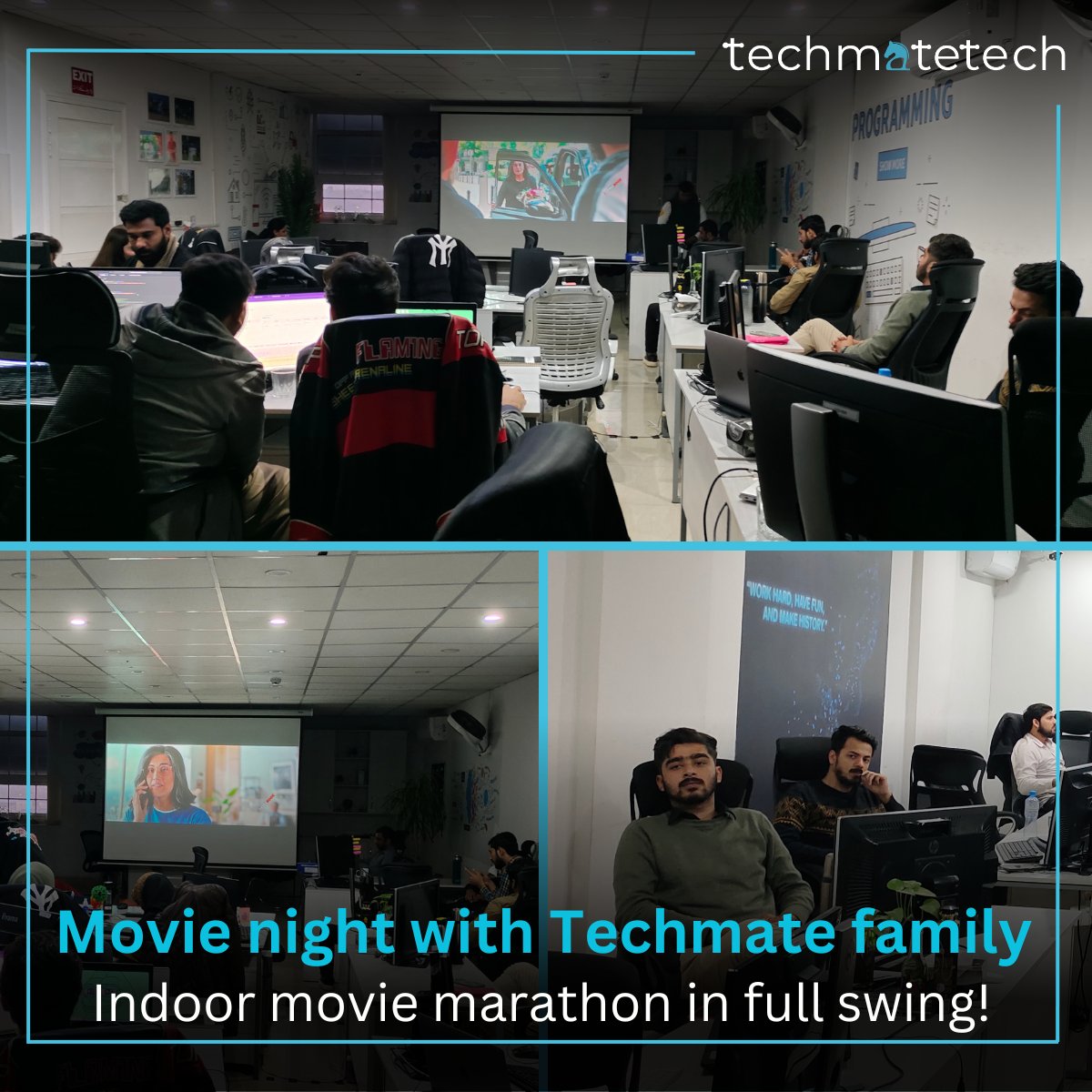_techmatetech_'s tweet photo. @TechmateTech had a delightful movie night, where colleagues gathered for a fantastic cinematic experience!

#movie #night #fun #gathering #colleagues #laughter #snack #memorablemoments #indoormovie #techmatetech https://t.co/pp4T7fJULz