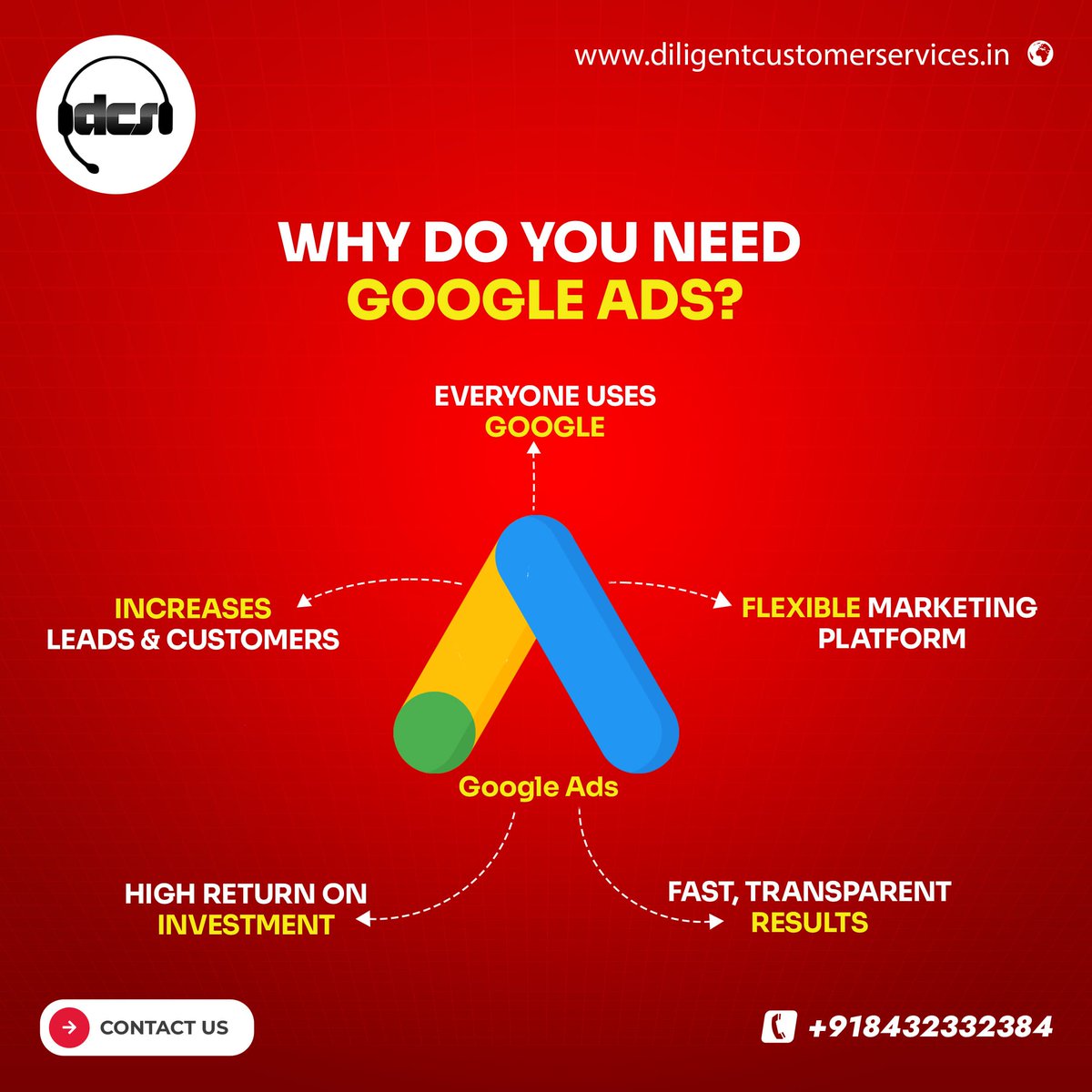 dcspl2015's tweet photo. Boost your brand with a click! 🌟 With 𝐃𝐂𝐒  and Google Ads, it's not just advertising—it's growth.

Contact us: +91 84-323-323-84
Email: diligentcustomerservices@gmail.com 

#DCS  #SEO #adsonfacebookreels #emailmarketing #googleadsexpert #payperclickadvertising #seoservices https://t.co/f6osWHtfvm