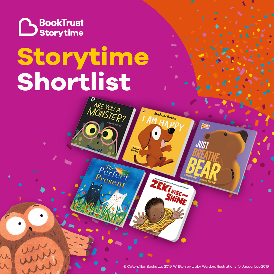 SMBC_Libraries's tweet photo. Join us at Stockport libraries for the amazing Booktrust Storytimes. A great selection of stories shortlisted this year and you get to vote on your favourite to win! Listen to some happy stories that will make your day and see if you can find some owls hiding between the books! https://t.co/EgRZIcrEft