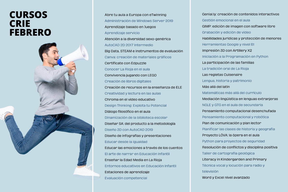 🎭 Este mes de febrero nos hemos superado 🎉 

INSCRIPCIONES
⬇️⬇️⬇️
larioja.org/edu-innovacion…