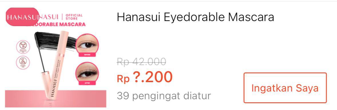 Hanasui Rp 2.200 ⏰18:00 WIB
shope.ee/8pNClh0xz4