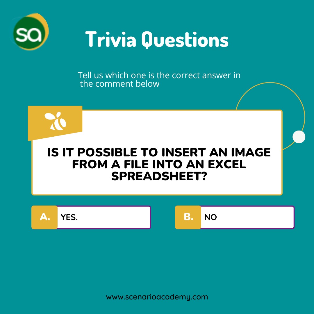 AcademyScenario's tweet image. Test your knowledge with these simple Excel Questions.
Don't forget to tag your friends to try too!
#scenarioacademy #triviaquestions #excelquiz #TGIF