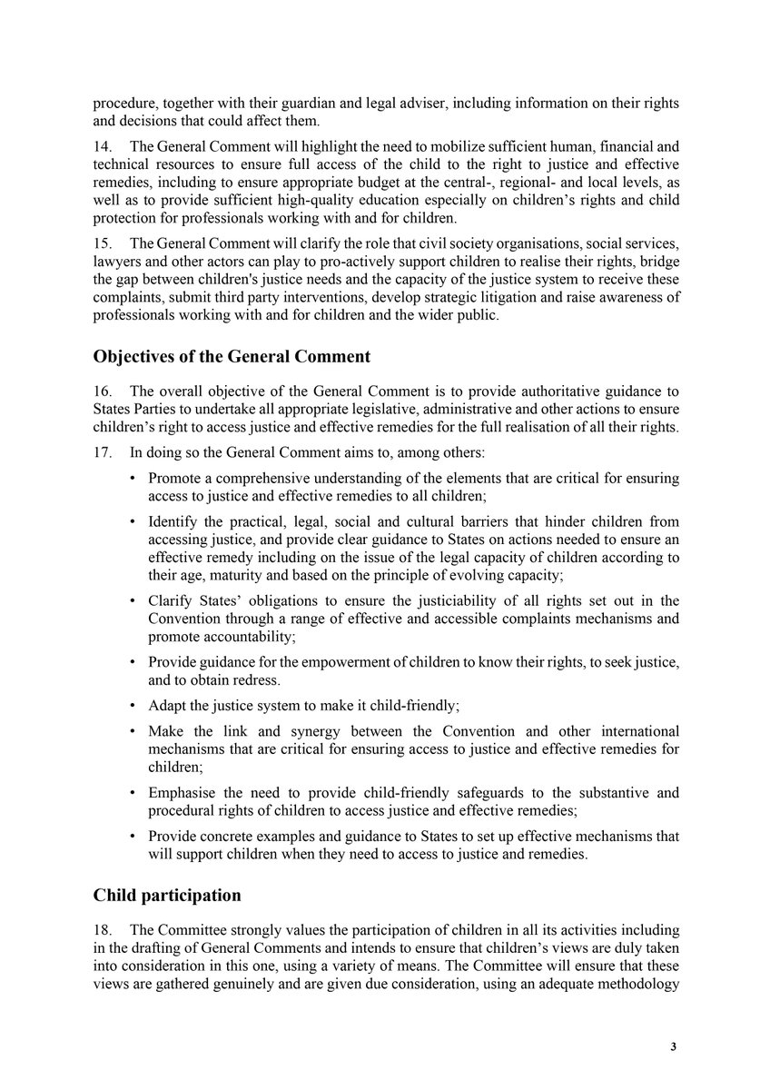 UNChildRights1's tweet photo. The UN Committee on the Right of the Child's #UNCRC 27th General Comment will hone in on access to justice and effective remedies for children. We look forward to indepth and stimulating cooperation with States, civil society and above all children themselves. #childrensrights https://t.co/8oiTVapTwY @lexpsy