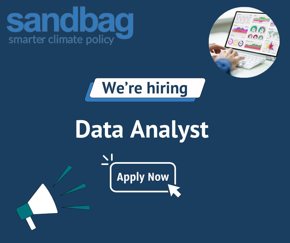 Passionate about environmental policy? Proficient in Python, R and Excel? Experience with data visualisation? We're hiring a data analyst on a 6-month contract (recruitment possible) based in Brussels or Paris. Apply today: sandbag.be/work-for-us/