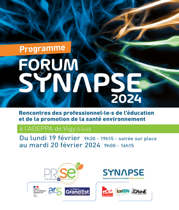 ars_grand_est's tweet photo. Dans le cadre du #PRSE et du réseau #SYNAPSE, l'Ariena, le Graine Champagne-Ardenne et LorEEN ont le plaisir de vous inviter au forum #GrandEst #Santé #Environnement qui se tiendra les 19 et 20 février 2024 à l'Adeppa Vigy
Programme 👉https://t.co/Hvb32yOp8M https://t.co/OTH24ZEgpw