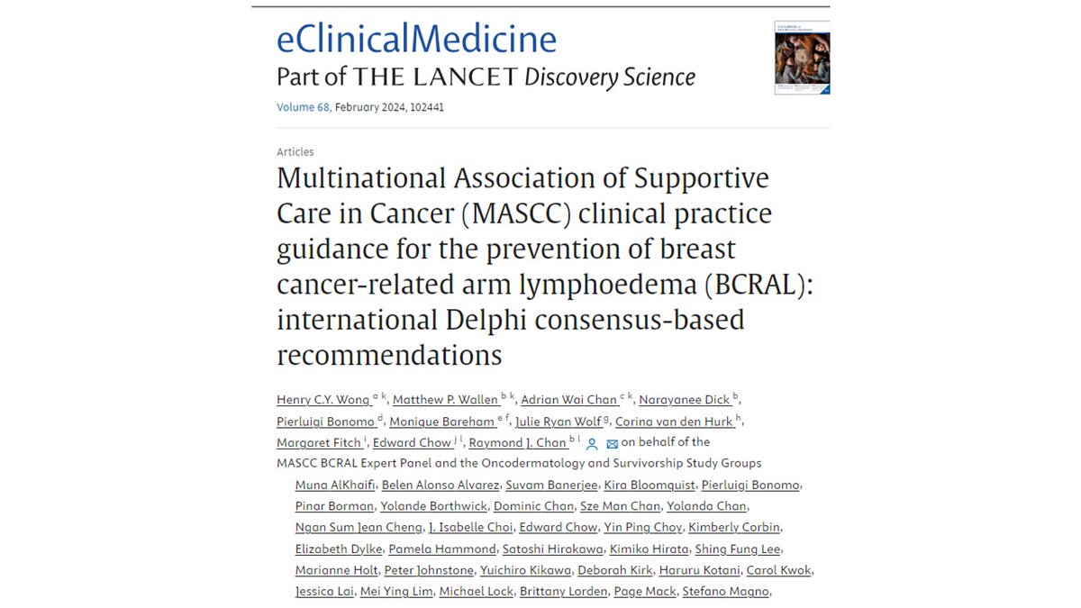 An individualised approach based on patients' preferences, risk factors, availability of treatment options and expertise of the healthcare team is paramount to ensure patients at risk receive preventive interventions for #breastcancer related arm lymphoedema. #bcsm #supponc