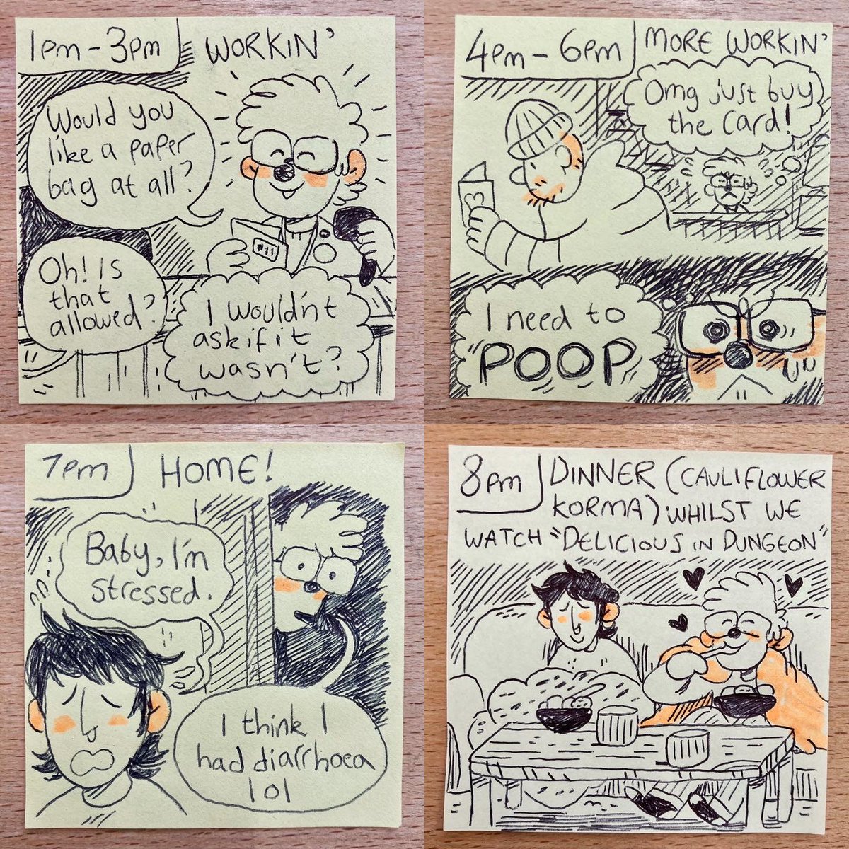 My hourlies from yesterday 
#hourlycomicday2024 