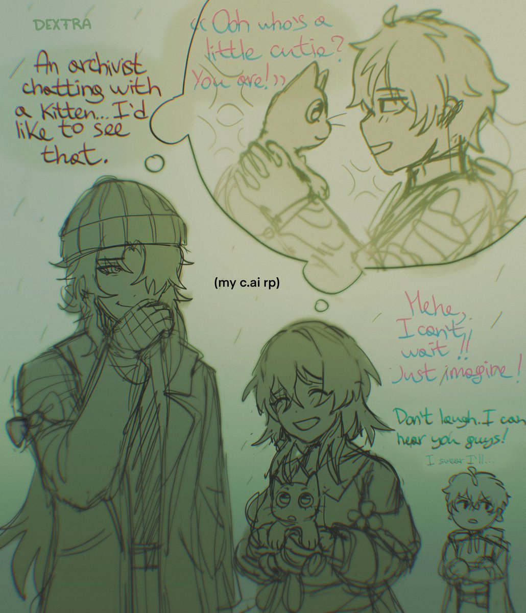 dextra_aaa's tweet image. #renheng and #march7th 
march found a stray kitten and persuaded dan heng to take her to the express🤭🤭🤭🤭