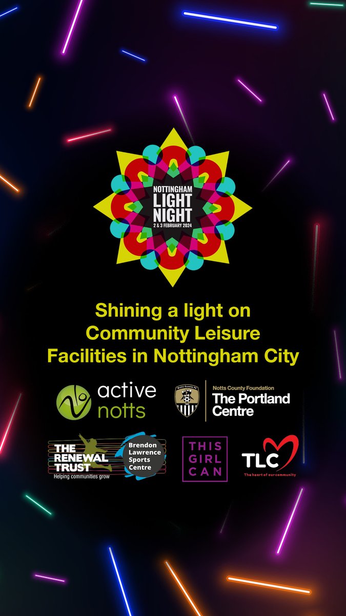 During this weekend’s #NottinghamLightNight, we're shining a light on the amazing community leisure facilities in Nottingham.  These safe, inclusive &amp; accessible spaces are a vital part of empowering people to be active in a way that works for them
<a href="/NCFCFoundation/">Notts County Foundation</a> 
@RenewalTrust