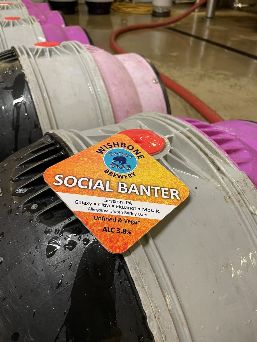 WishboneBrewery's tweet photo. Social Banter going into #Cask and #Keykeg today, Cask available from next week and Keg about a week later. #SessionIPA https://t.co/zG5tR1dJni